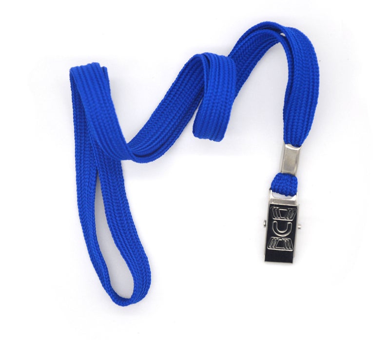 Bird FiyÂ® 50 Pcs Lanyard Bulldog Clip 32-inch Flat Braid Neck Lanyard for Id Cards/badges (Blue) - Image 3